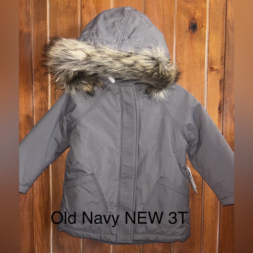 Old Navy Kids Puffer Jacket with Faux Fur Hood